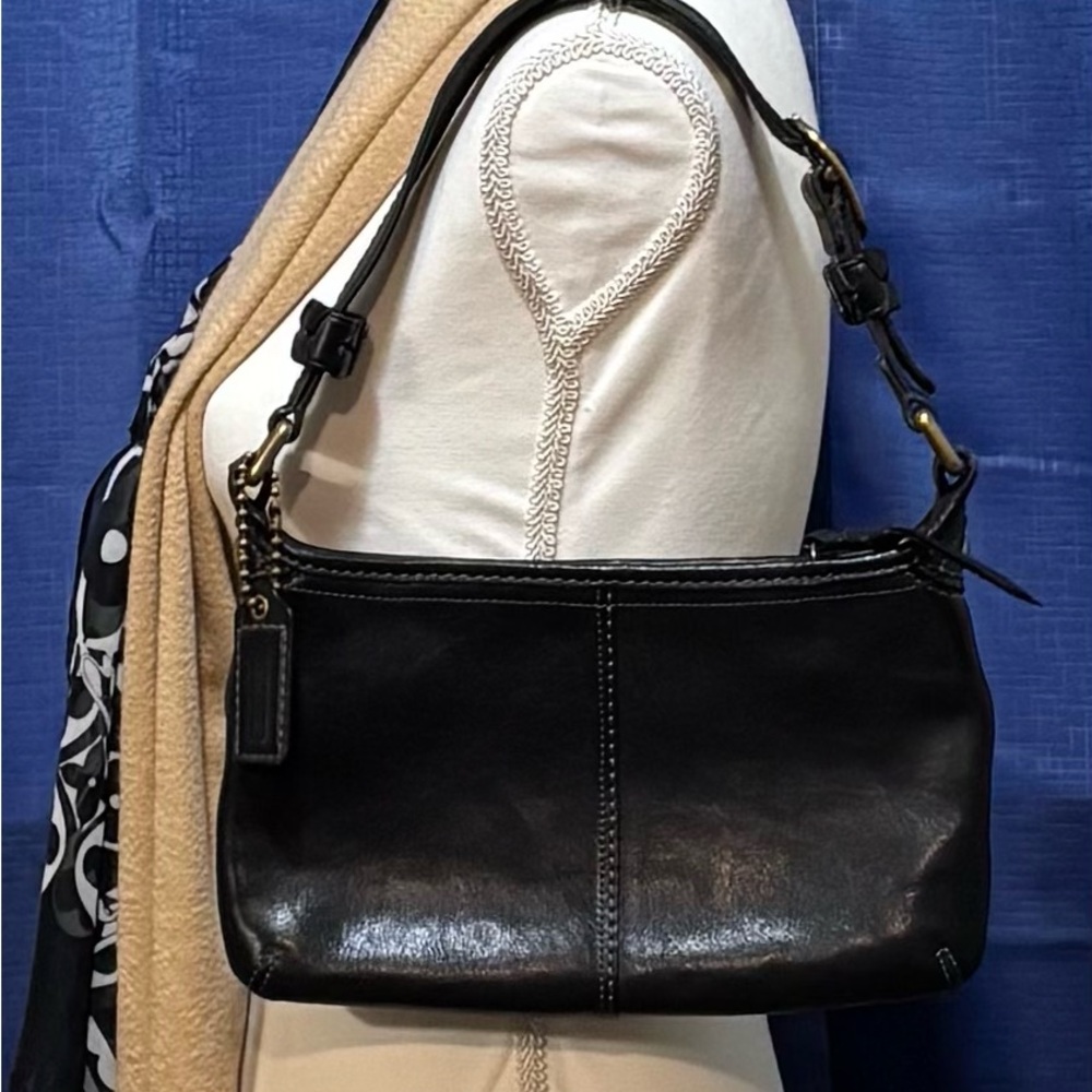 Vintage Coach black leather Bleeker style shoulder bag - Picture 10 of 10